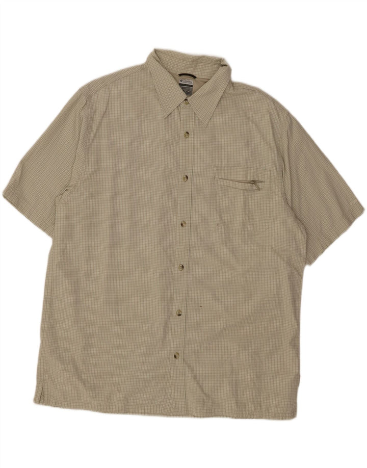COLUMBIA Chemise à manches courtes Titanium XL pour homme en nylon à carreaux verts