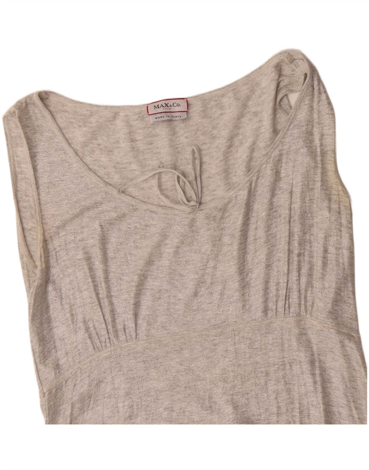 Max & Co. Haut chemisier sans manches pour femme UK 8 Petit Gris Moucheté