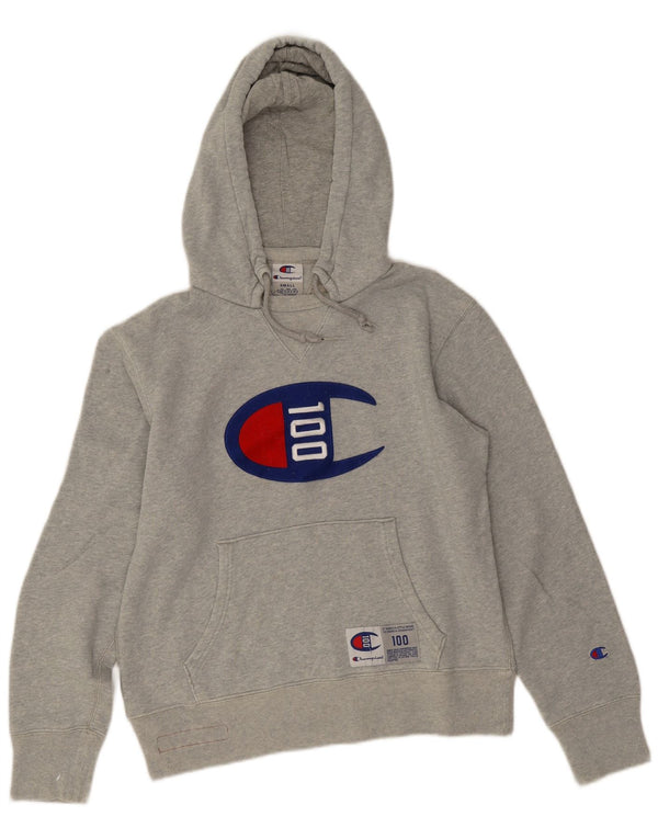 Champion Pull à capuche surdimensionné graphique pour femme UK 10 Small Gris Coton