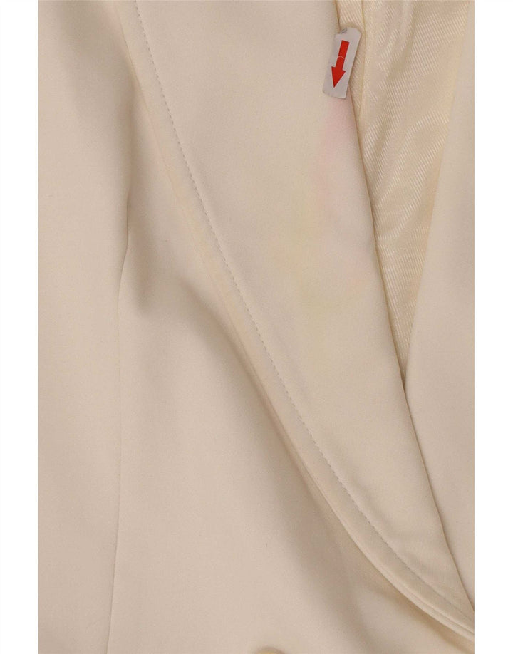 Zara Veste blazer sans manches à double boutonnage pour femme UK 12 Blanc moyen