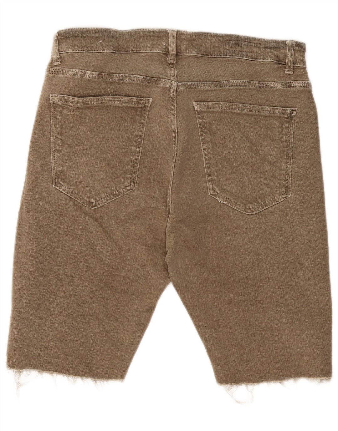 ZARA Short en jean vieilli pour homme EU 46 XL W36 Kaki