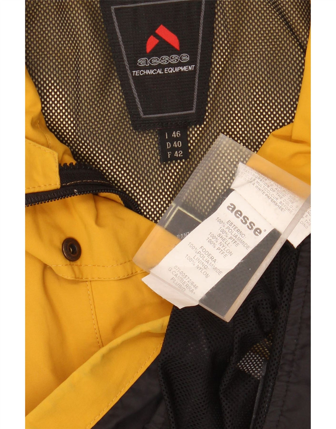 AESSE Veste de pluie surdimensionnée pour femme IT 46 Large Jaune Nylon