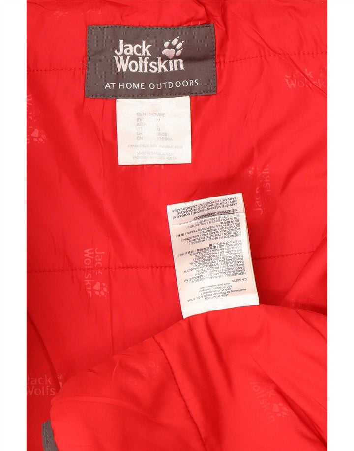 Jack Wolfskin Veste coupe-vent à capuche pour homme UK 36/38 Gris moyen Polyester