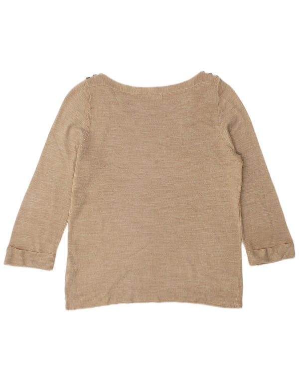 Marks & Spencer Pull col bateau pour femme UK 12 Beige moyen