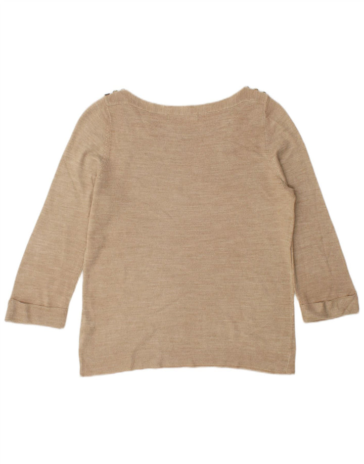 Marks & Spencer Pull col bateau pour femme UK 12 Beige moyen