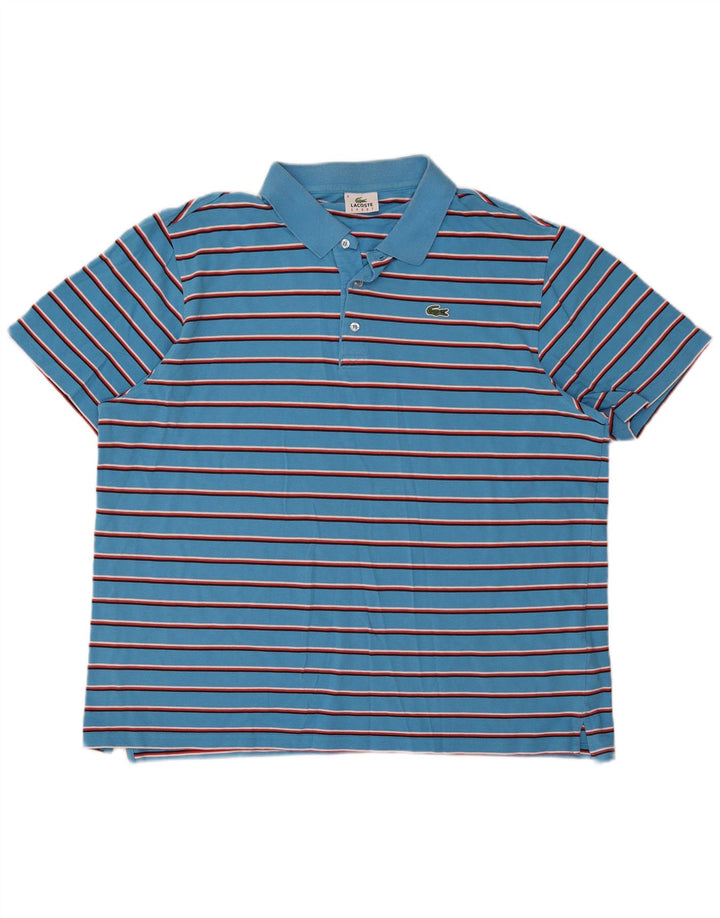 Lacoste Polo Homme Taille 8 3XL Bleu Rayé Coton