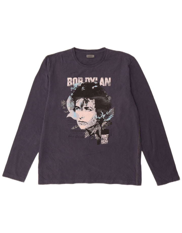 Gaudi Homme Graphique Top Manches Longues 2XL Bleu Marine Coton