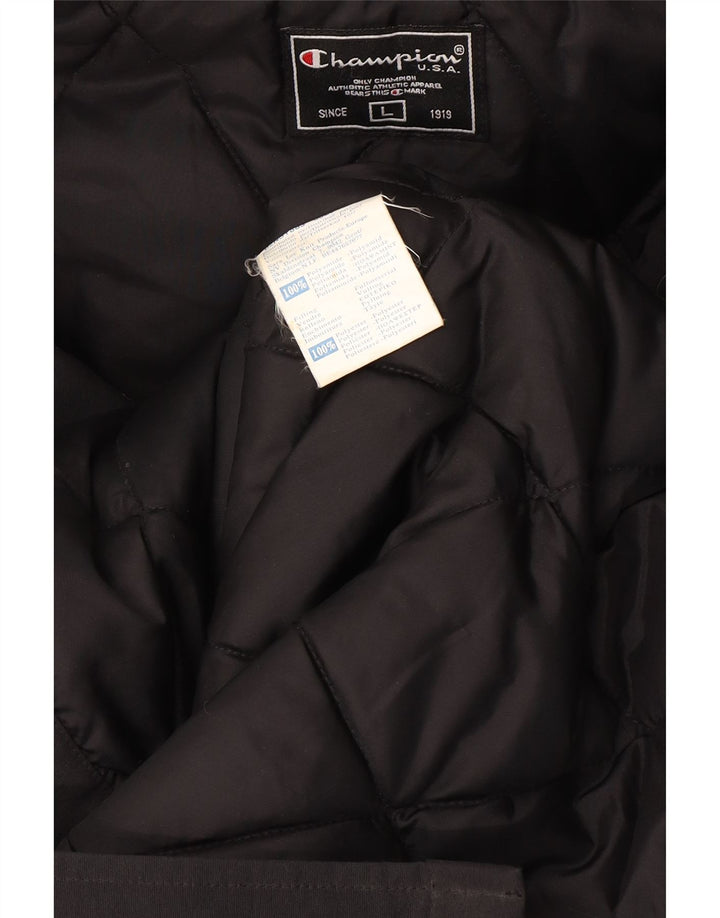 Champion Manteau rembourré à capuche pour homme UK 40 Large Noir Polyamide