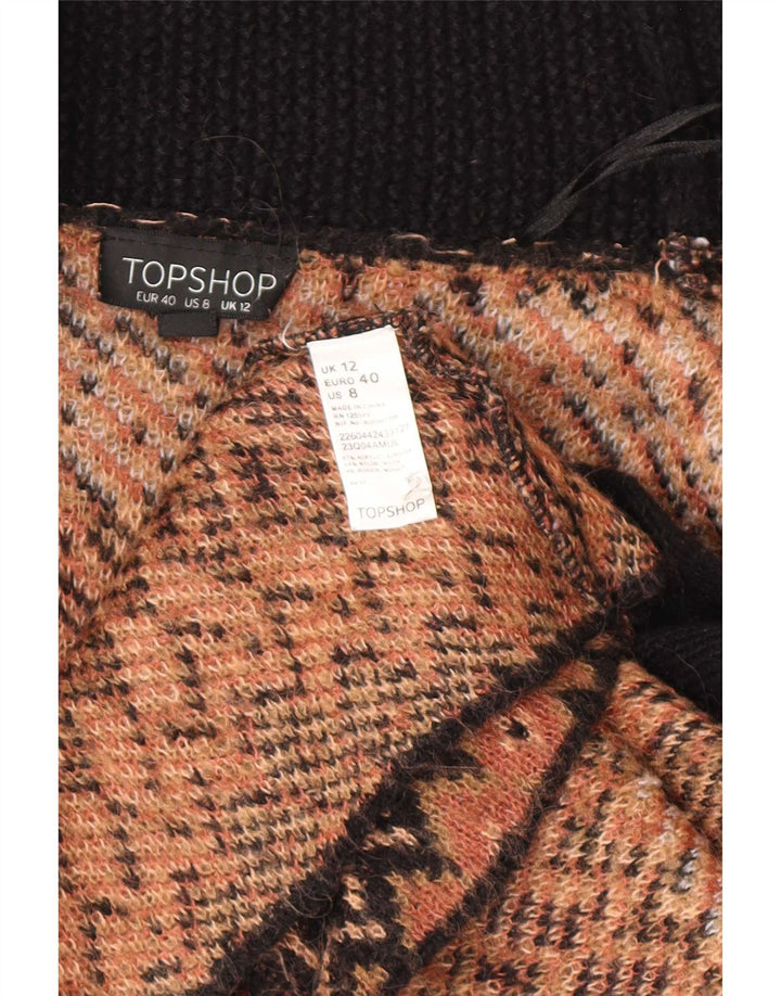 Topshop Cardigan ouvert surdimensionné pour femme UK 12 Marron moyen géométrique