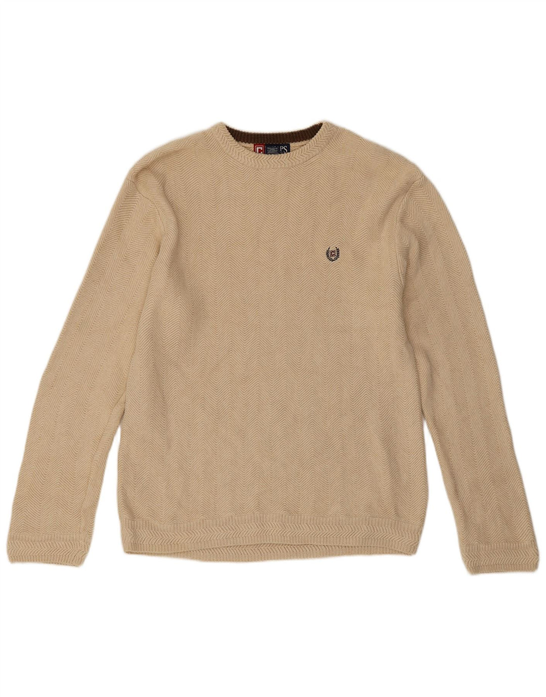 Chaps Pull col rond homme en coton à chevrons beige moyen