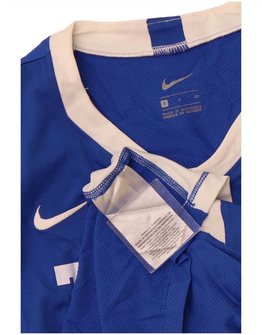 NIKE T-shirt graphique pour femme UK 10 Petit Bleu Colorblock Polyester