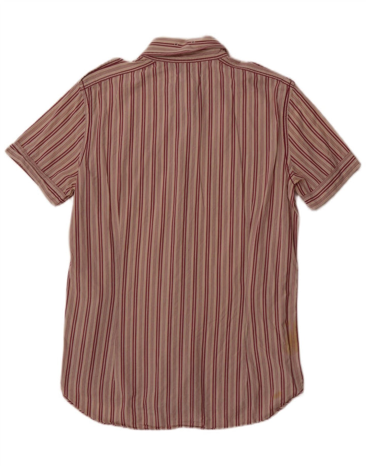 Chemise à Manches Courtes Homme Diesel Coton Rayé Rouge Moyen