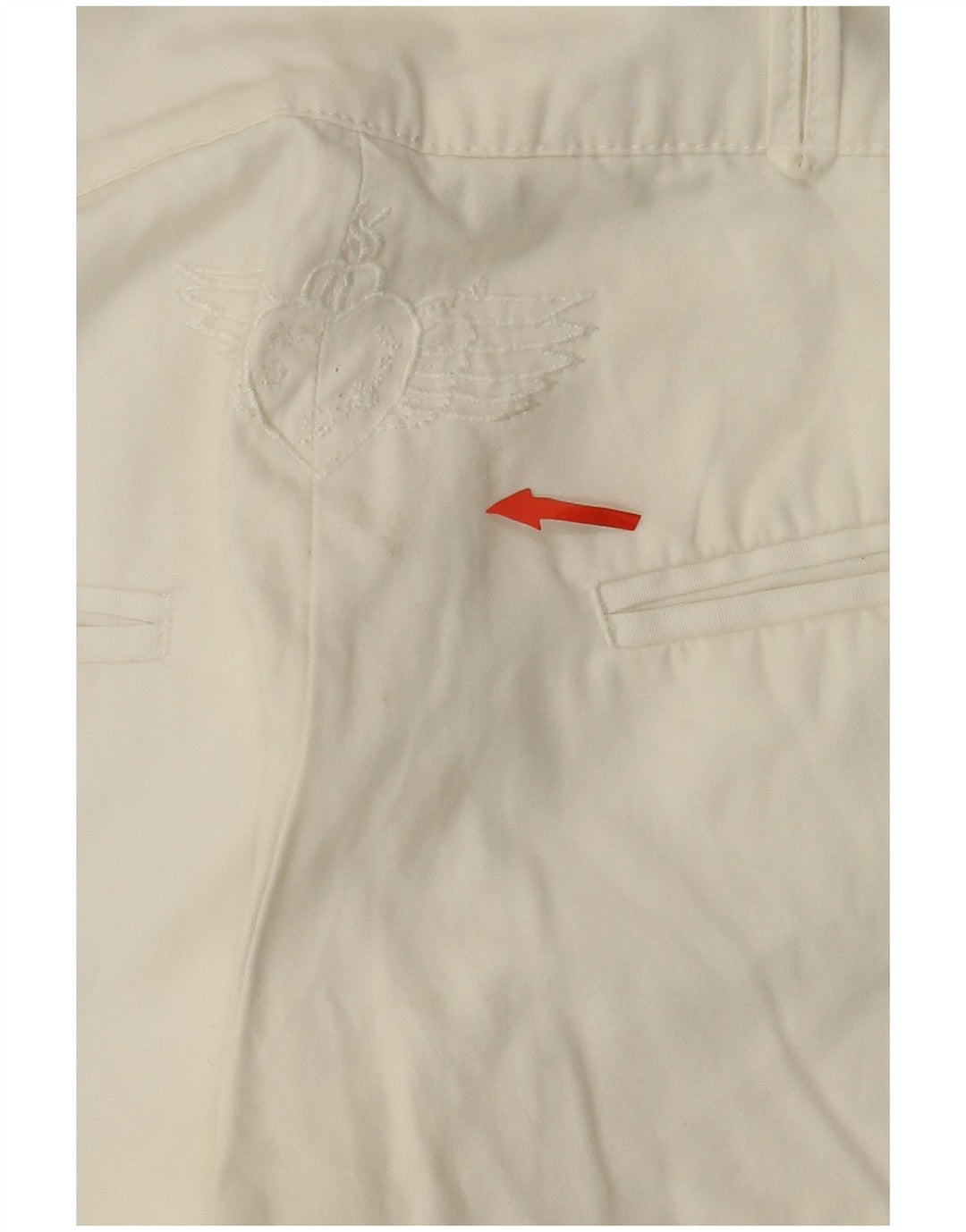 DESIGUAL Pantalon Chino Droit Femme EU 38 Medium W30 L28 Coton Blanc