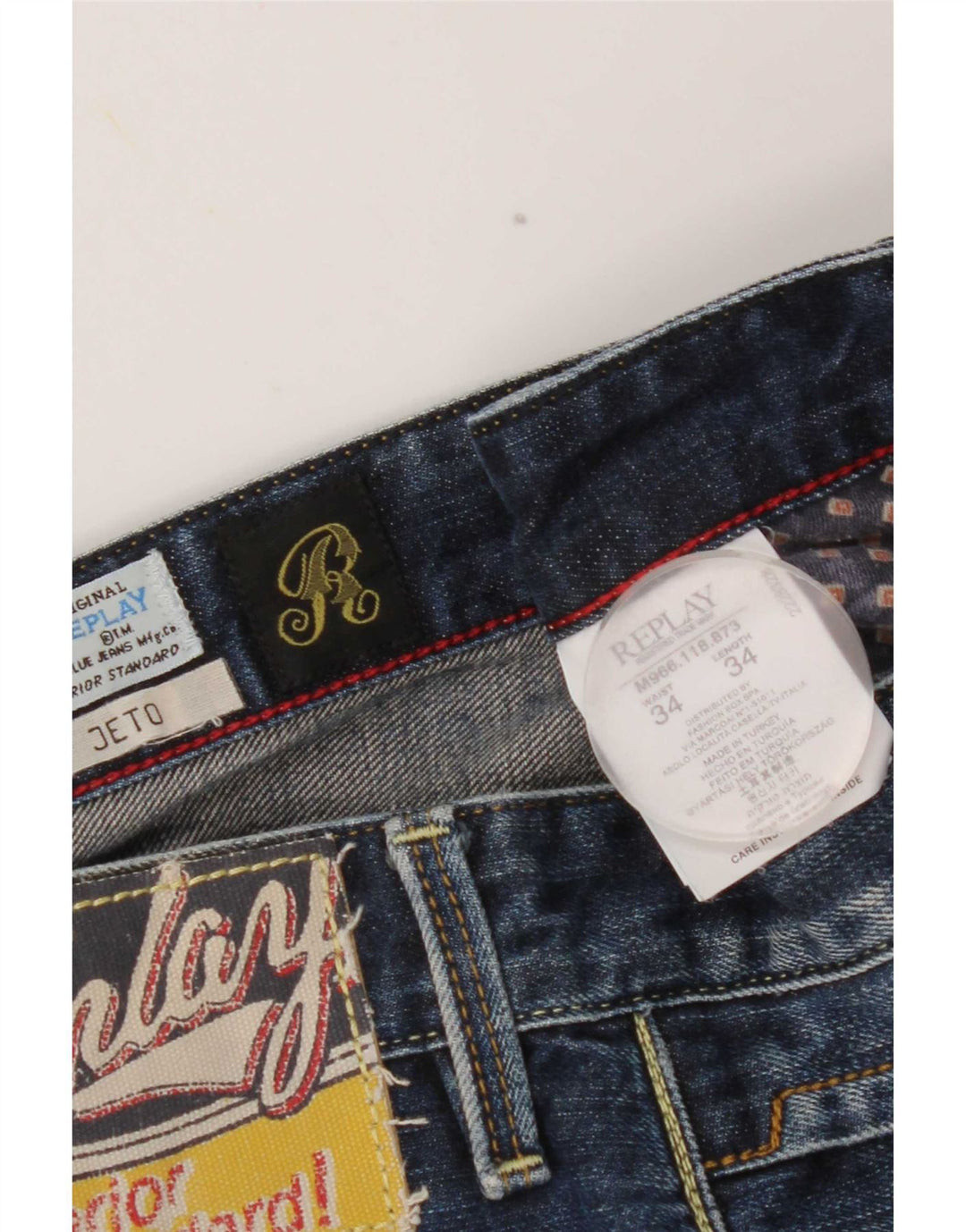 Replay Jean Slim Jeto W34 L34 Homme Bleu Coton