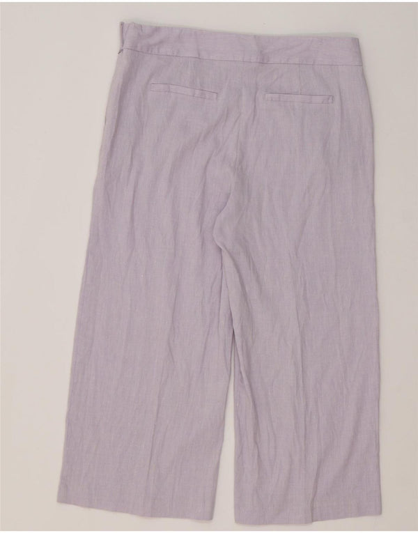 Marks & Spencer Pantalon capri à jambe large pour femme UK 14 Large W34 L22 Violet