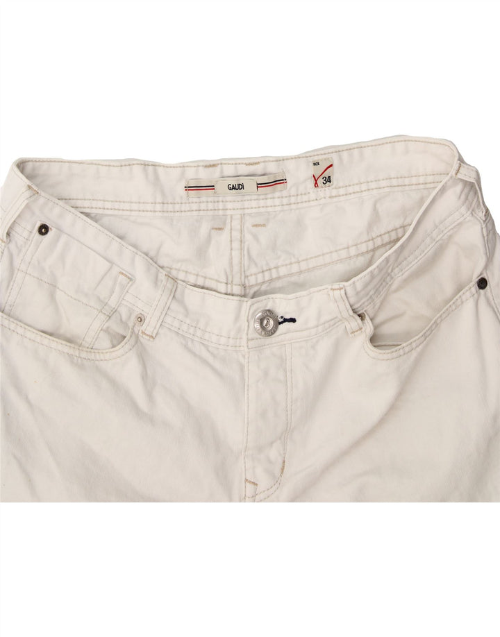 GAUDI Mens Denim Shorts W34 Large White Cotton Vintage Gaudi and Second-Hand Gaudi from Messina Hembry 