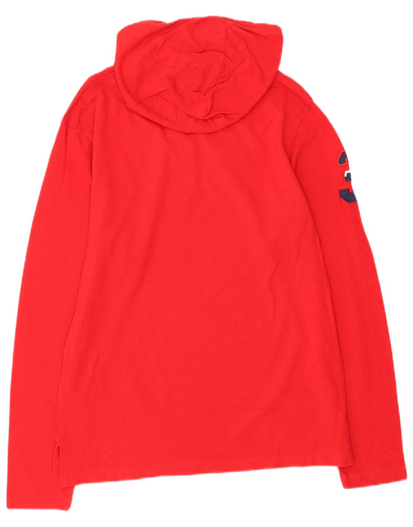 U.S. Polo Assn. Haut à capuche graphique à manches longues pour homme, coupe personnalisée, grand rouge