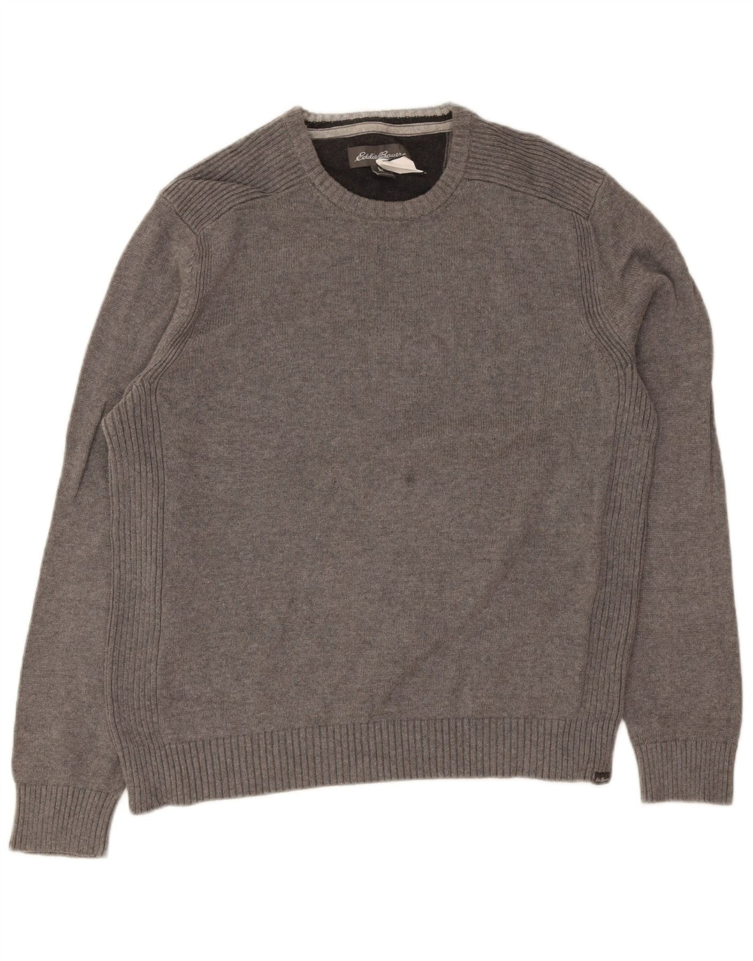 Eddie Bauer Pull à col rond pour homme en coton gris Taille L