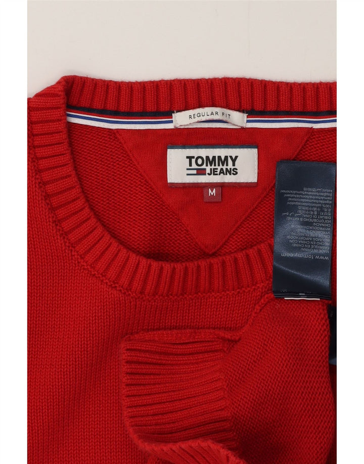 TOMMY HILFIGER Pull à col rond coupe classique pour homme en coton rouge moyen