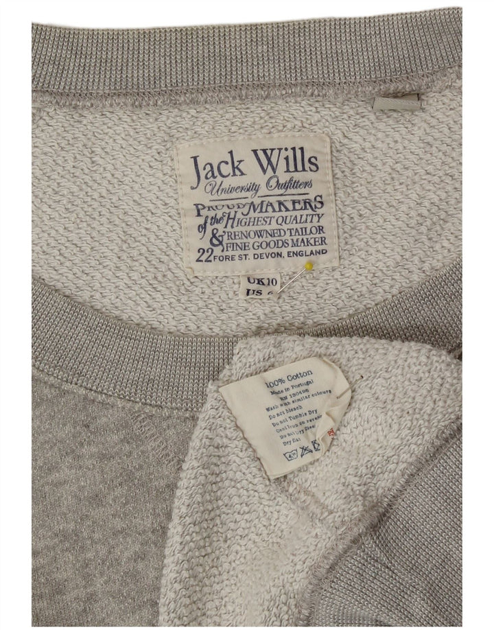 Jack Wills Sweat-shirt surdimensionné pour femme UK 10 Petit gris moucheté