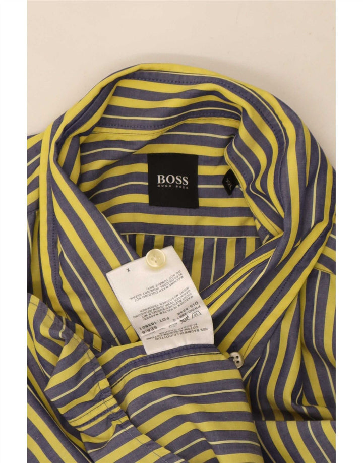 Hugo Boss Chemise Homme 2XL Coton Rayé Jaune