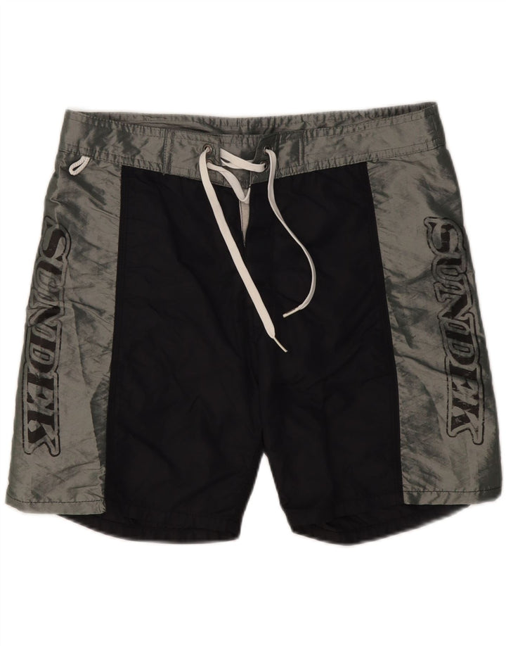 SUNDEK Short de Bain Graphique Homme Nylon Colorblock Noir Moyen