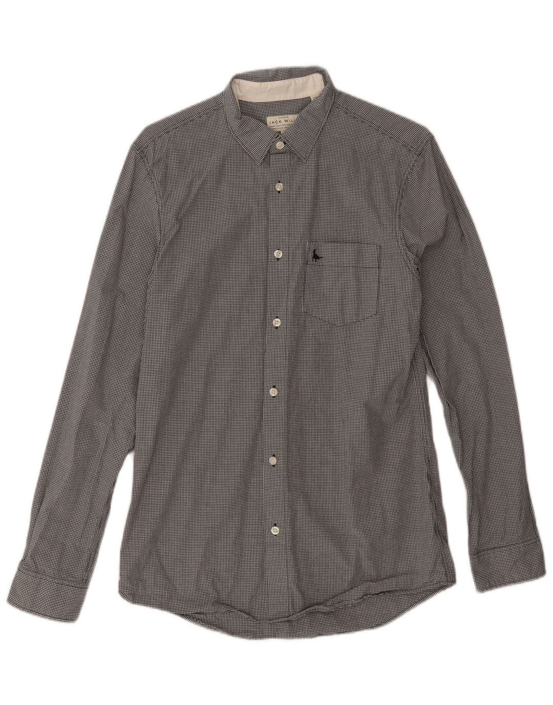 Jack Wills Chemise classique pour homme en coton vichy noir Taille S