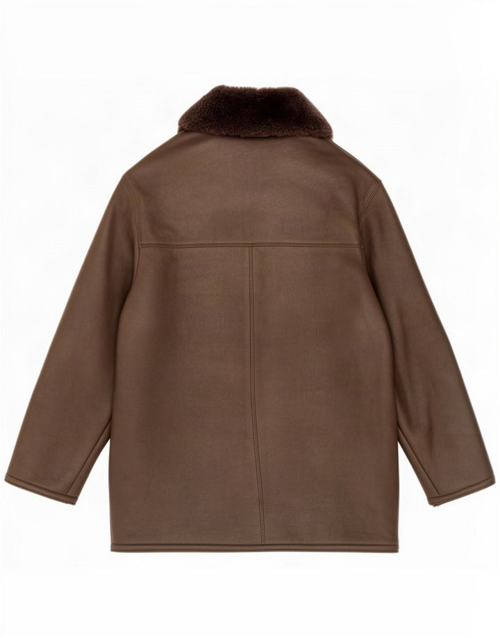 Marester Manteau en peau de mouton pour femme UK 14 Large Marron