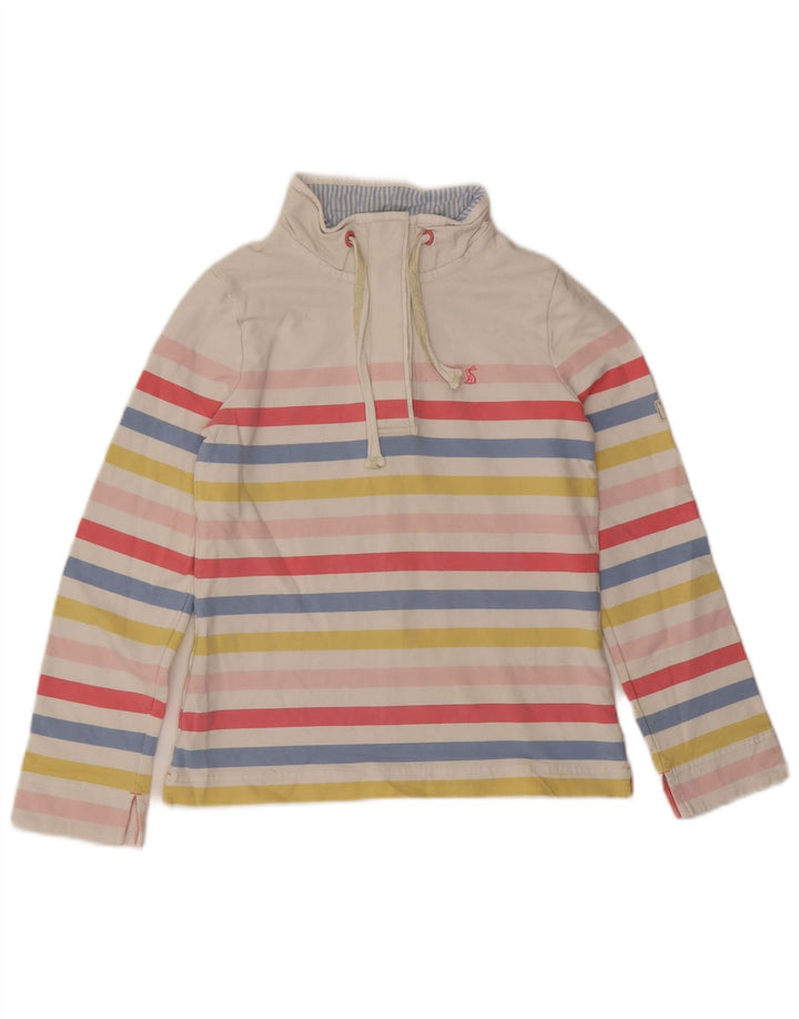 Joules Femme Sweatshirt Jumper UK 8 Small Multicolore Rayé Coton