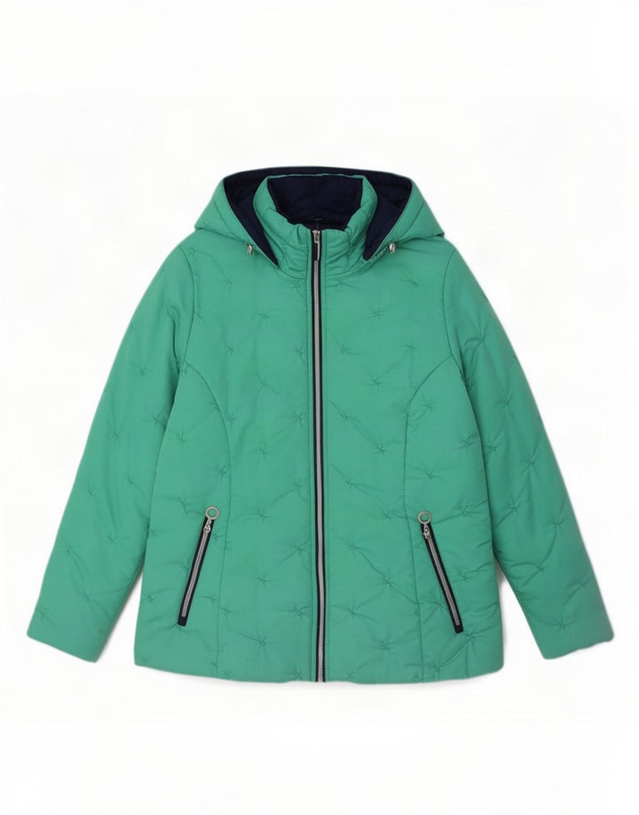 Paco Coastal Veste matelassée à capuche pour femme UK 12 Vert moyen Polyester