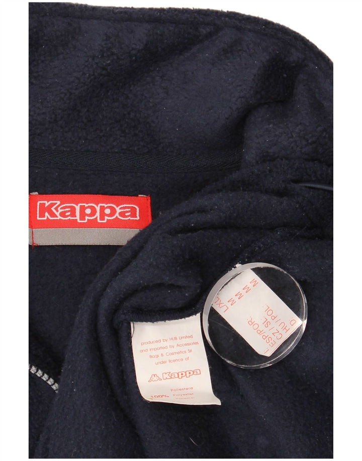 Kappa Pull polaire à col zippé pour homme, grand, bleu marine, polyester