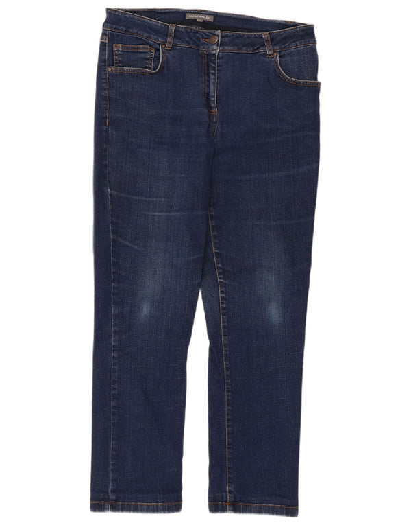 Laura Ashley Jean court pour femme UK 14 Large W32 L26 Bleu marine Coton