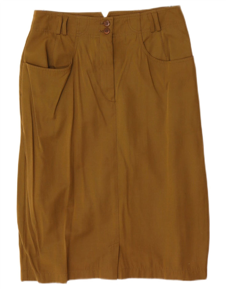 jupe crayon femme vintage EU 38 Moyen W28 Kaki Polyester