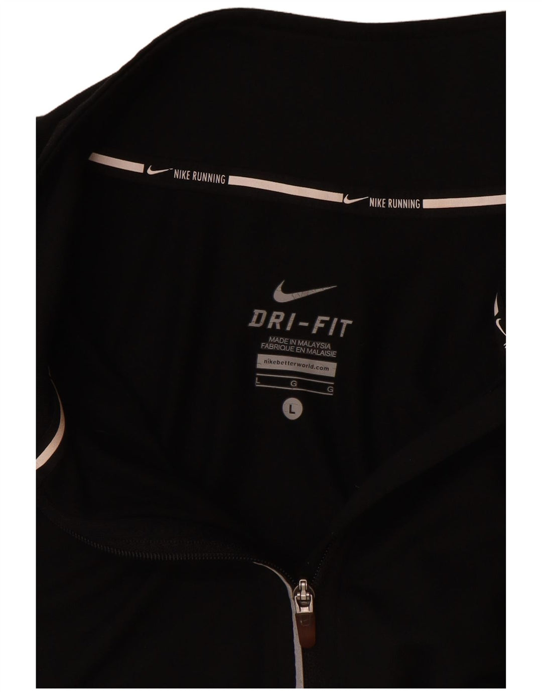 Nike Haut de survêtement Dri Fit à col zippé pour femme UK 16 Large Noir