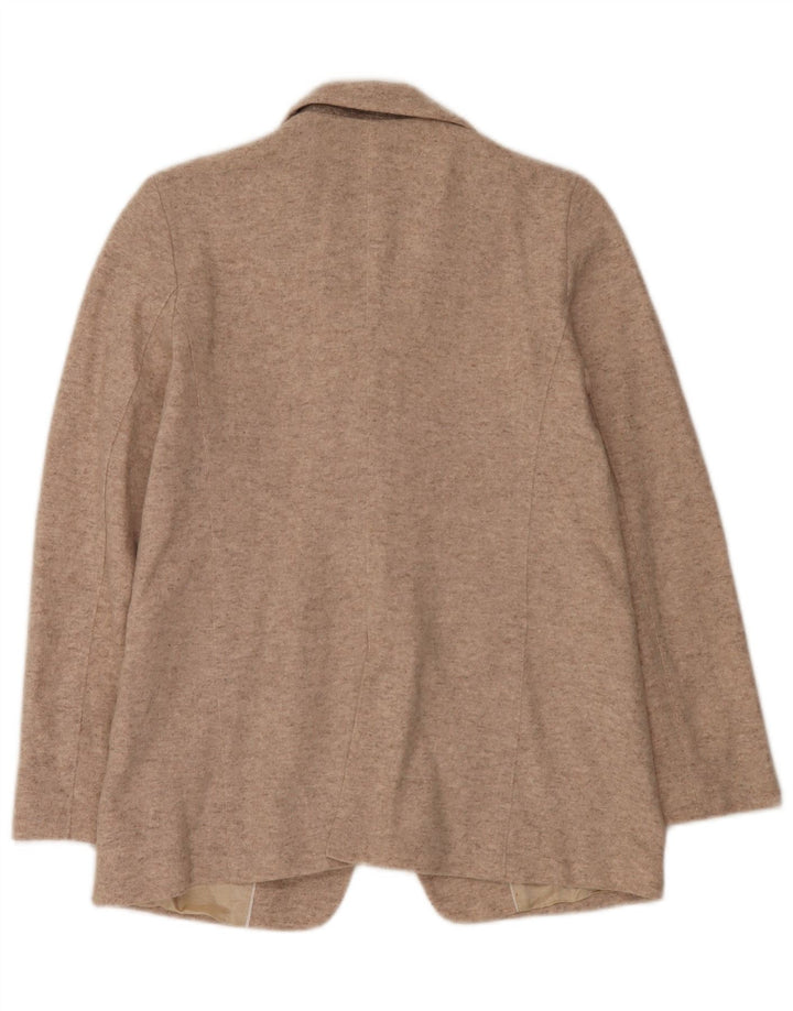 Massimo Dutti Veste Blazer En Tricot Pour Femme 1 Bouton EU 38 Petit Beige Moucheté