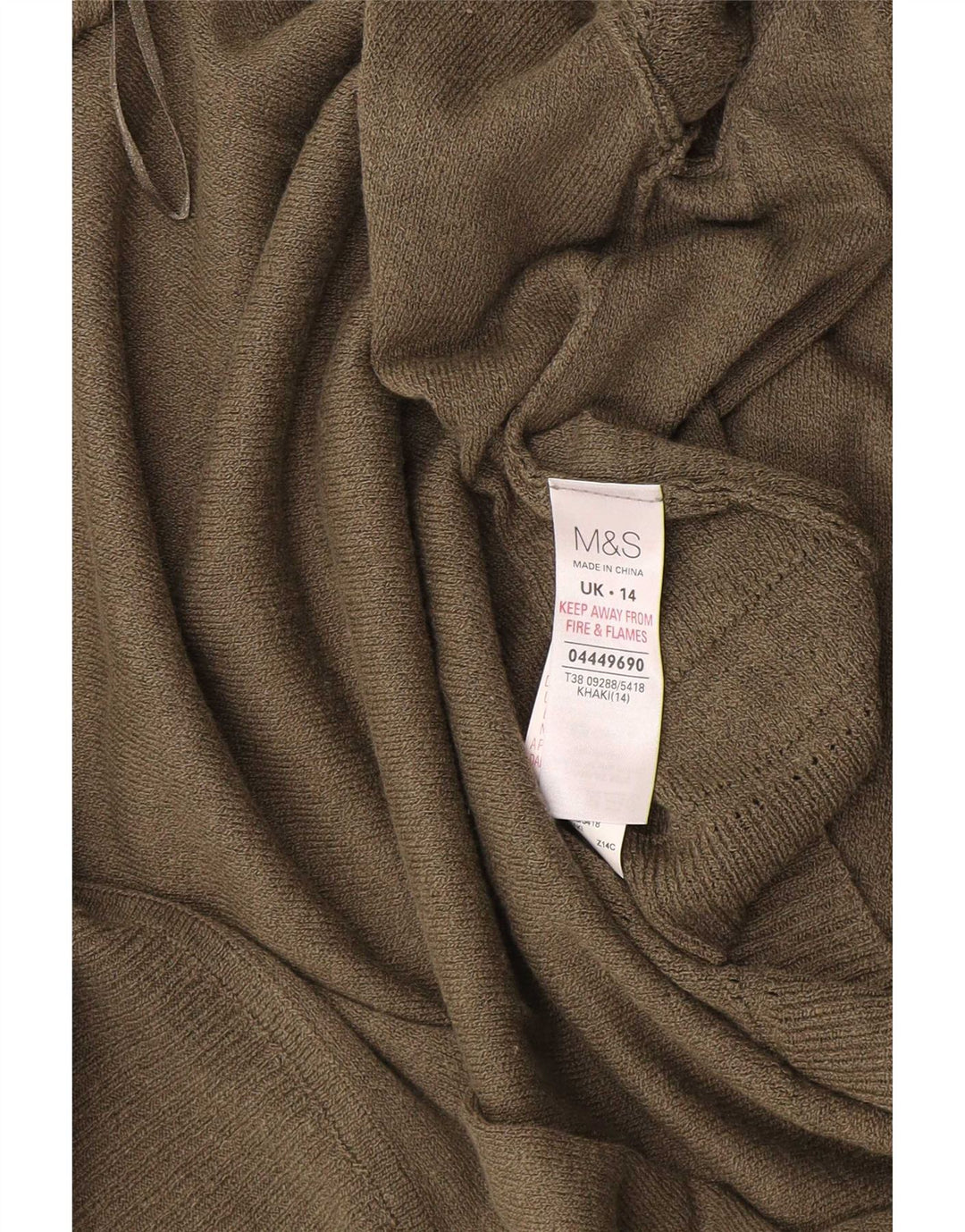 Marks & Spencer Pull cardigan à manches courtes pour femme UK 14 Kaki moyen