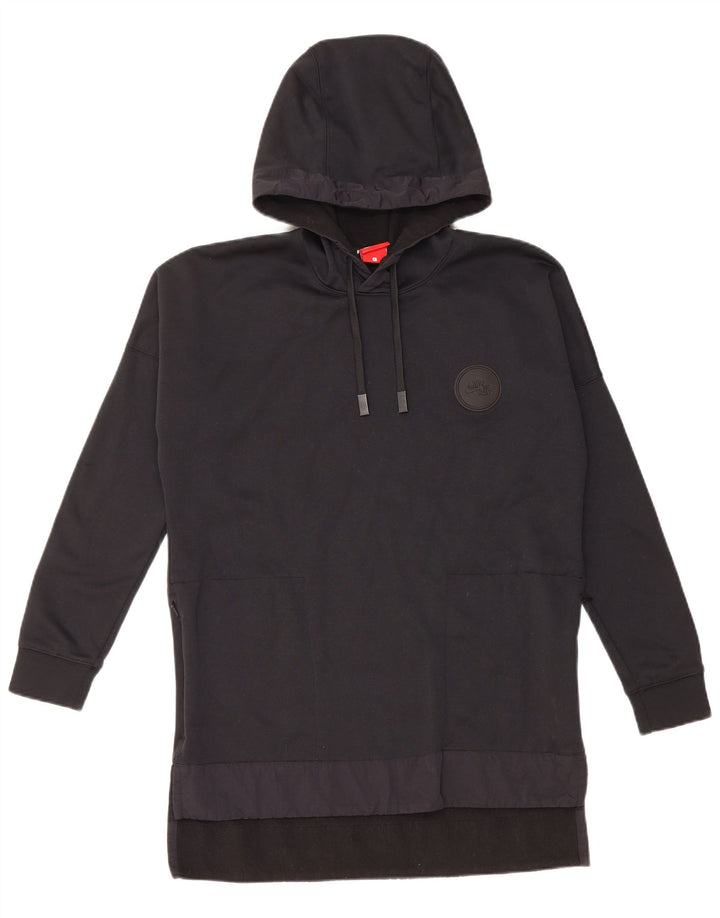 Nike Pull à capuche long surdimensionné pour femme UK 10 Petit Noir Polyester
