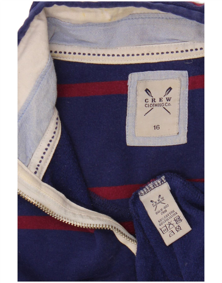 CREW CLOTHING Sweat-shirt pour femme UK 16 Large Bleu marine rayé