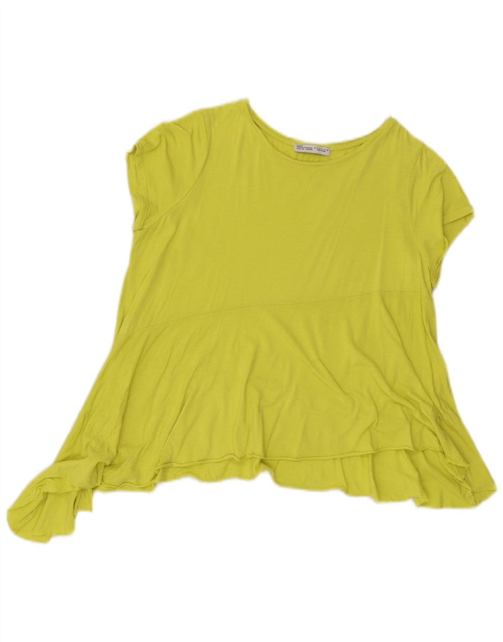 Zara Femme Chemisier Asymétrique Top UK 10 Petit Vert