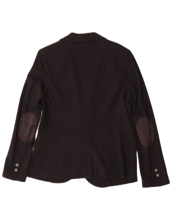 Trussardi Jeans Veste Blazer 2 Boutons Femme IT 46 Large Noir Viscose