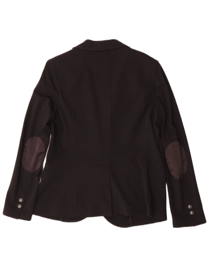 Trussardi Jeans Veste Blazer 2 Boutons Femme IT 46 Large Noir Viscose
