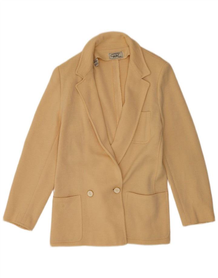 Gibi Veste Blazer Croisée En Tricot Pour Femme IT 44 Laine Beige Moyen