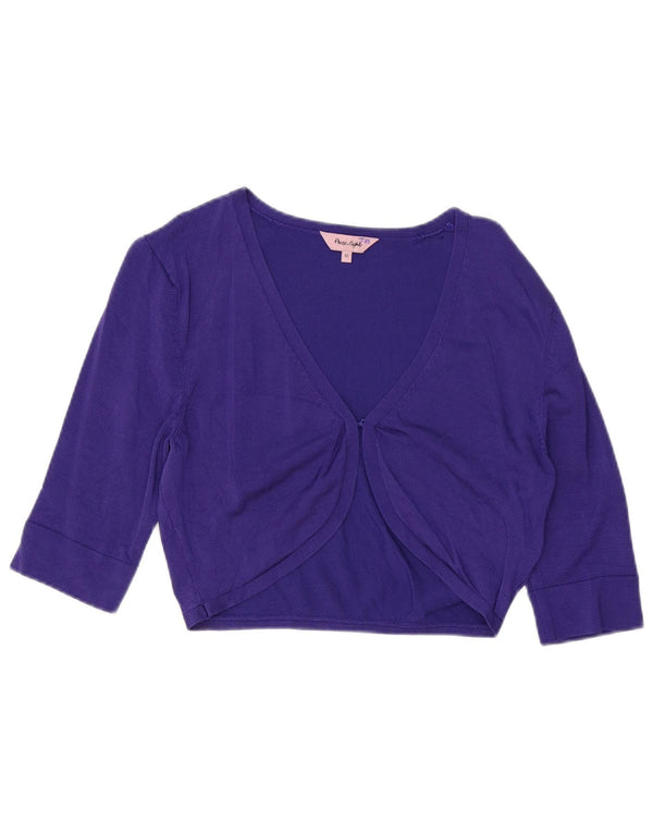 Phase Eight Boléro à manches courtes pour femme UK 12 Medium Violet Viscose