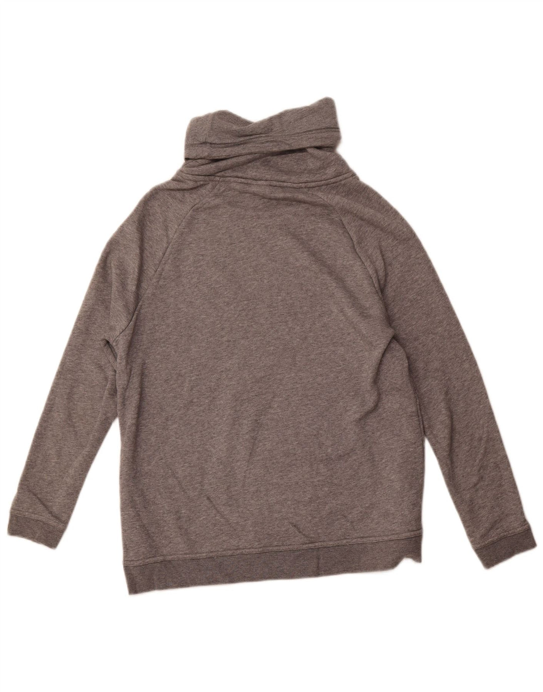 NIKE Sweat-shirt à col roulé pour femme UK 14 Gris moyen en coton moucheté