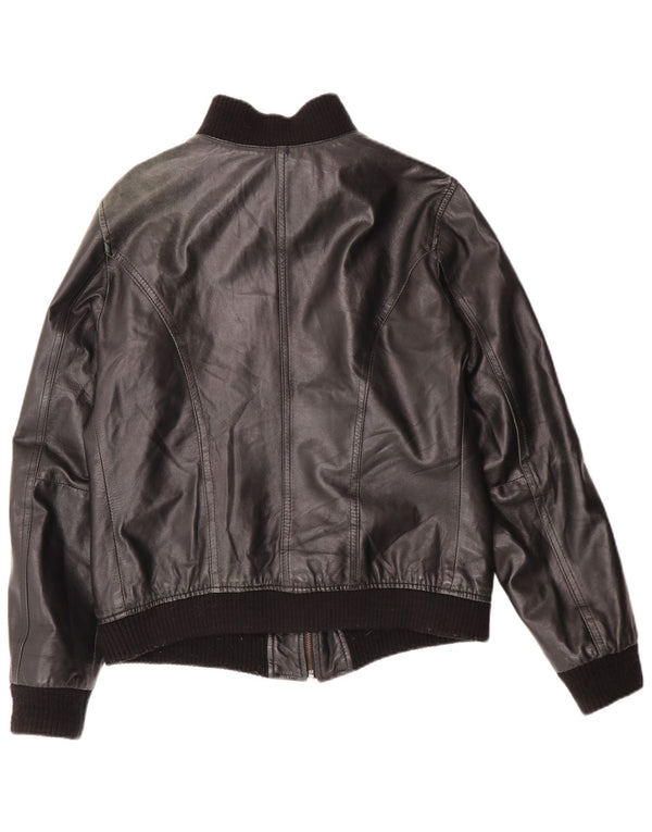 Talenti Veste en cuir pour femme UK 14 Large Noir