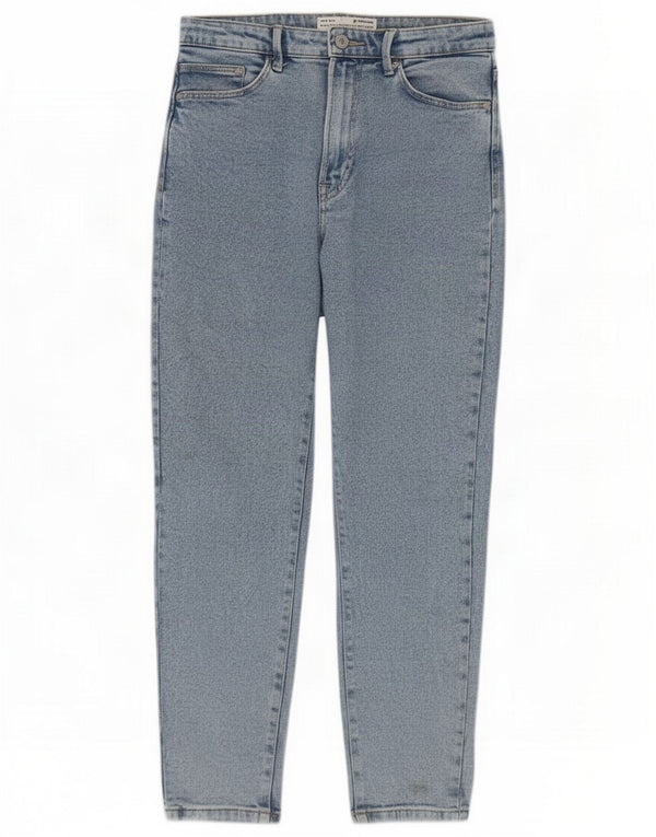 Stradivarius Jean Mom Slim Femme UK 12 Medium W30 L26 Bleu