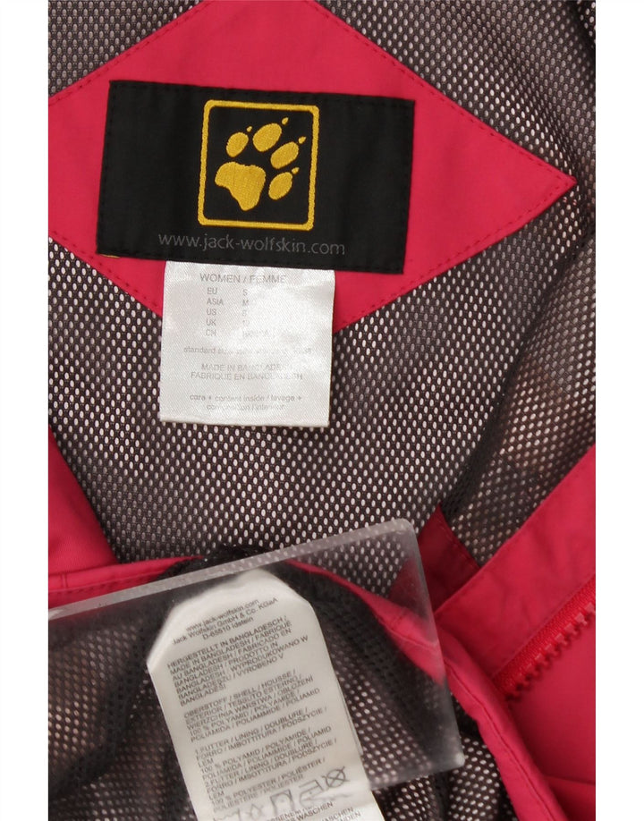 JACK WOLFSKIN Veste de pluie à capuche pour femme UK 10 Small Rose Polyamide