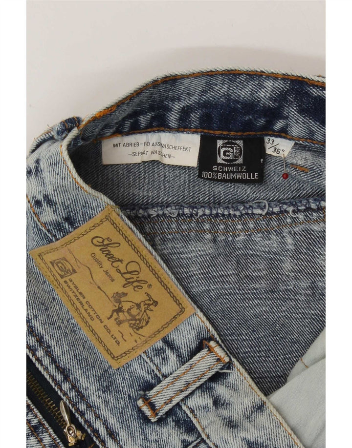 Jean droit femme vintage W33 L30 coton bleu