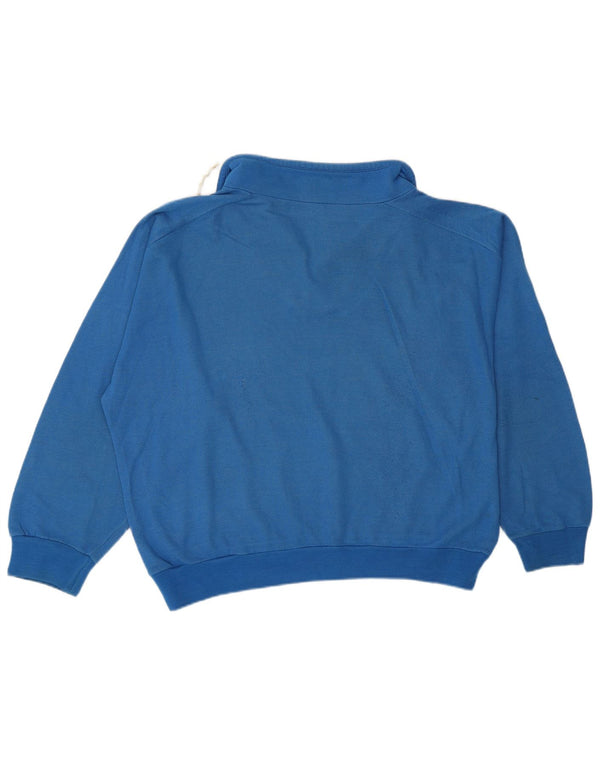 vintage Femmes Oversize Graphic Sweatshirt Jumper UK 14 Bleu Moyen