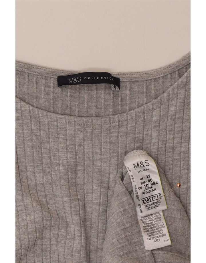 Marks & Spencer Robe moulante sans manches pour femme UK 42 Gris moyen Viscose